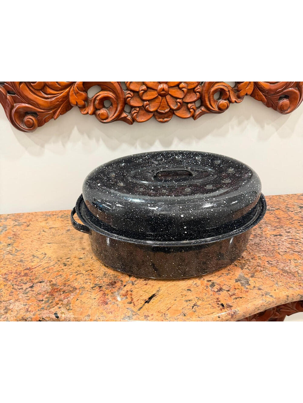 Vintage Enamelware Roaster Pan Graniteware